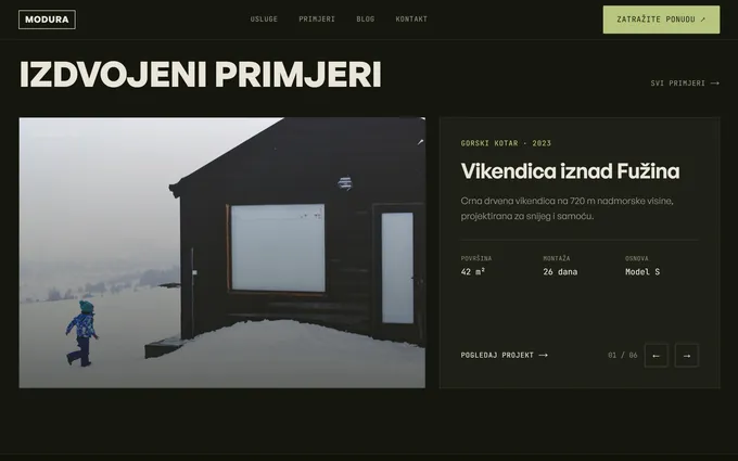 Web stranica Modura, izdvojeni projekti